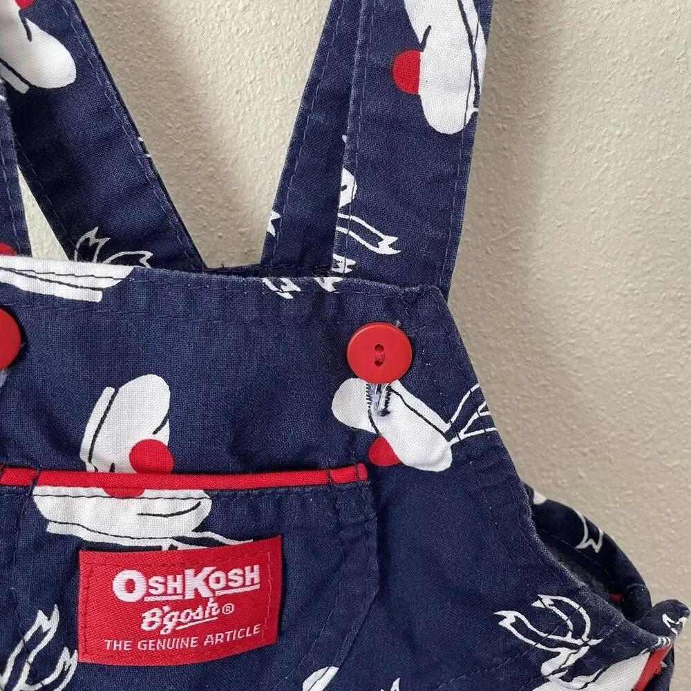 Vintage Oshkosh B'Gosh Beret Hat Baby Overalls Made USA Size 12 Months Vestbak